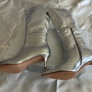 Silver Knee-High Boots